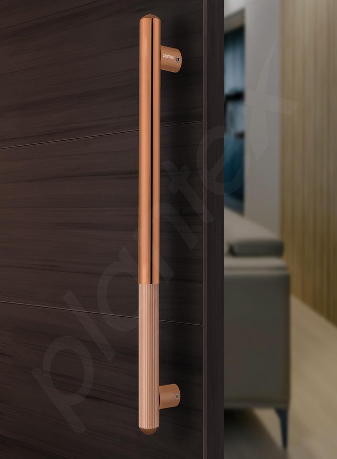 Plantex Door Handle/14 Inch Main Door Handle/Stainless Steel and Aluminium Door Handle/Pull-Push Door Handle/Door Accessories (Pack of 1, Rose Gold) - Image 5